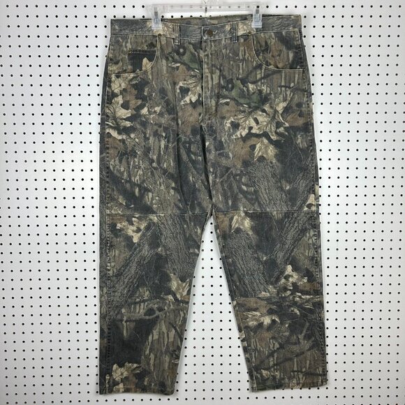 Wrangler Pro Gear Jean 40x30 Mossy Oak Camo Pants Hunting Camouflage Double Knee